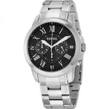 Fossil Grant Chronograph Black Dial Silver Steel Strap Watch for Men - FS4736 Buy Now By Fossil