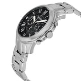 Fossil Grant Chronograph Black Dial Silver Steel Strap Watch for Men - FS4736 Buy Now By Fossil