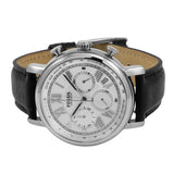 Fossil Buchanan Chronograph Silver Dial Black Leather Strap Watch for Men - FS5102 Buy Now By Fossil