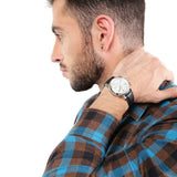 Fossil Buchanan Chronograph Silver Dial Black Leather Strap Watch for Men - FS5102 Buy Now By Fossil