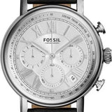 Fossil Buchanan Chronograph Silver Dial Black Leather Strap Watch for Men - FS5102 Buy Now By Fossil