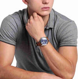 Fossil Grant Chronograph Blue Dial Brown Leather Strap Watch for Men - FS5210 Buy Now By Fossil