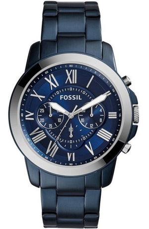 Fossil Grant Chronograph Blue Dial Blue Steel Strap Watch for Men - FS5230 Buy Now By Fossil