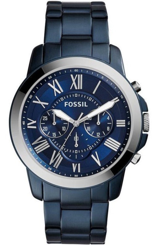 Fossil Grant Chronograph Blue Dial Blue Steel Strap Watch for Men - FS5230 Buy Now By Fossil