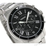 Fossil Grant Sport Chronograph Black Dial Silver Steel Strap Watch for Men - FS5236 Buy Now By Fossil