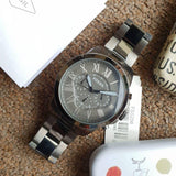 Fossil Grant Chronograph Black Dial Two Tone Steel Strap Watch for Men - FS5269 Buy Now By Fossil