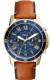 Fossil Grant Sport Chronograph Blue Dial Brown Leather Strap Watch for Men - FS5268 Buy Now By Fossil