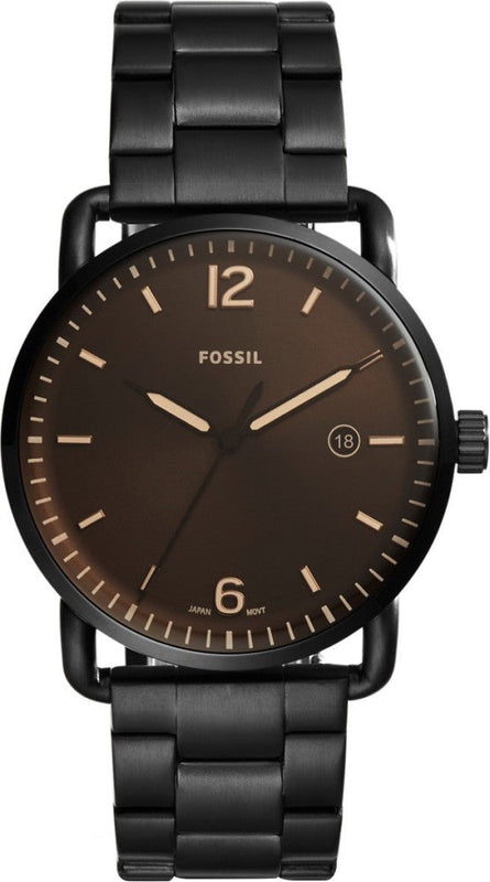Fossil The Commuter Brown Dial Black Steel Strap Watch for Men - FS5277 Buy Now By Fossil