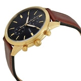 Fossil Townsman Chronograph Black Dial Brown Leather Strap Watch for Men - FS5338 Buy Now By Fossil