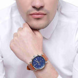 Fossil The Commuter Blue Dial Brown Leather Strap Watch for Men - FS5401 Buy Now By Fossil