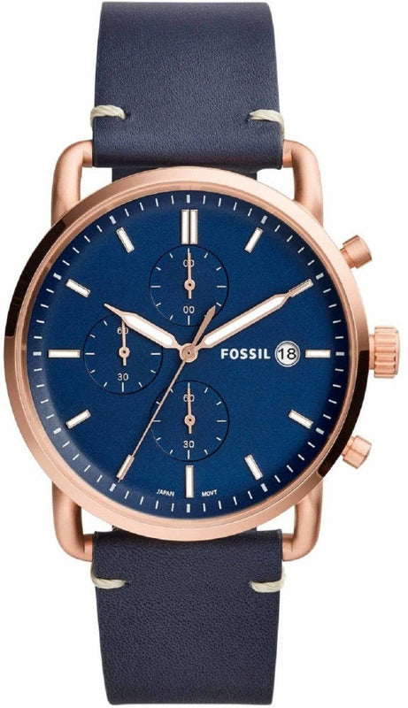 Fossil The Commuter Blue Dial Blue Leather Strap Watch for Men - FS5404 Buy Now By Fossil
