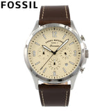 Fossil Forrester Chronograph White Dial Brown Leather Strap Watch for Men - FS5696 Buy Now By Fossil