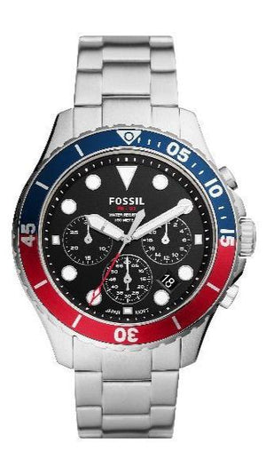 Fossil FB-03 Chronograph Black Dial Silver Steel Strap Watch for Men - FS5767 Buy Now By Fossil