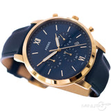 Fossil Neutra Chronograph Blue Dial Blue Leather Strap Watch for Men - FS5790 Buy Now By Fossil