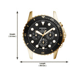 Fossil FB-01 Chronograph Black Dial Gold Steel Strap Watch for Men - FS5836 Buy Now By Fossil