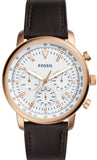 Fossil Goodwin Chronograph White Dial Brown Leather Strap Watch for Men - FS5415 Buy Now By Fossil