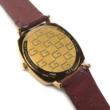 Gucci Grip Yellow Gold Dial Maroon Leather Strap Unisex Watch - YA157411 Buy Now By Gucci
