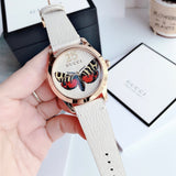Gucci G Timeless Butterfly White Dial White Leather Strap Watch For Women - YA1264062 Buy Now By Gucci