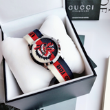 Gucci G Timeless Quartz White Red Blue Dial Multicolored NATO Strap Watch For Men - YA1264059 Buy Now By Gucci