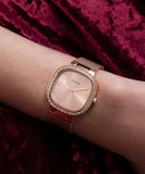 Guess Tapestry Diamonds Rose Gold Dial Rose Gold Mesh Bracelet Watch for Women - GW0354L3 Buy Now By Guess