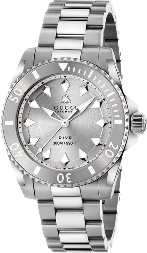 Gucci Dive Automatic Silver Dial Silver Steel Strap Watch for Men - YA136354 Buy Now By Gucci