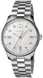 Gucci G Timeless Diamonds White Dial Silver Steel Strap Watch for Women - YA1265064 Buy Now By Gucci