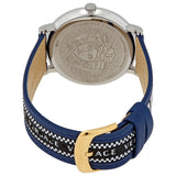 Versace V-Circle Black Dial Blue Leather Strap Watch for Men - VEBQ01419 Buy Now By Versace