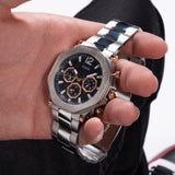 Guess Edge Chronograph Black Dial Silver Steel Strap Watch For Men - GW0539G1 Buy Now By Guess
