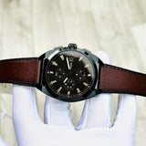 Fossil Everett Chronograph Black Dial Brown Leather Strap Watch for Men - FS5798 Buy Now By Fossil
