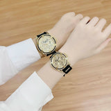 Guess Queen Quartz Gold Dial Black Silicone Strap Watch For Women - GW0536L3 Buy Now By Guess