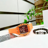 Guess Phoenix Multifunction Black Dial Orange Rubber Strap Watch For Men - GW0203G10 Buy Now By Guess