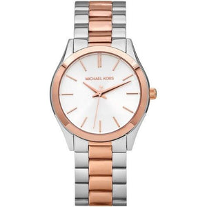 Michael Kors Slim Runway White Dial Two Tone Watch for Women - MK3204B Buy Now By Michael Kors
