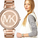 Michael Kors Parker Rose Gold Dial Rose Gold Steel Strap Watch for Women - MK5865 Buy Now By Michael Kors