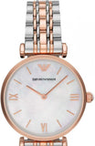 Emporio Armani T Bar Gianni Classic Mother Of Pearl Dial Two Tone Steel Strap Watch For Women - AR1683 Buy Now By Emporio Armani