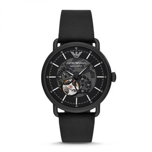 Emporio Armani Aviator Chronograph Black Dial Black Leather Strap Watch For Men - AR60028 Buy Now By Emporio Armani