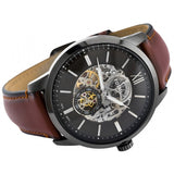 Fossil Townsman Automatic Skeleton Black Dial Brown Leather Strap Watch for Men - ME3181 Buy Now By Fossil