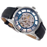 Fossil Townsman Automatic Skeleton Blue Dial Black Leather Strap Watch for Men - ME3200 Buy Now By Fossil