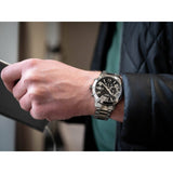 Guess Atlas Chronograph Black Dial Silver Steel Strap Watch For Men - W0668G3 Buy Now By Guess