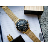 Hugo Boss Admiral Chronograph Black Dial Gold Mesh Bracelet Watch for Men - 1513906 Buy Now By Hugo Boss