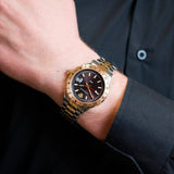 Versace Hellenyium GMT Black Dial Two Tone Steel Strap Watch for Men - V11040015 Buy Now By Versace