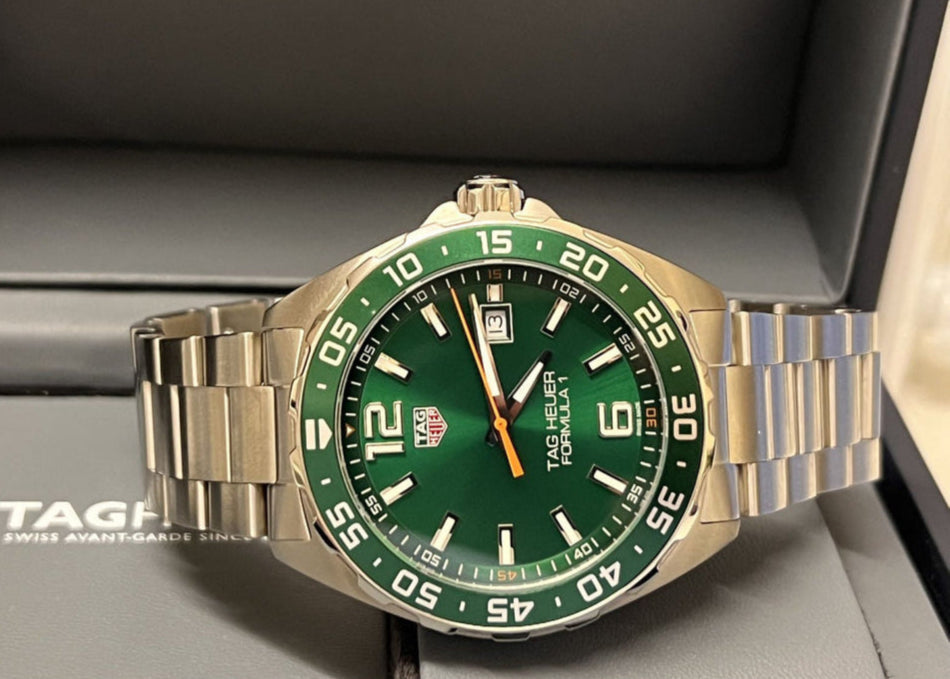 Tag Heuer Formula 1 Quartz Green Dial Silver Steel Strap Watch for Men - WAZ1017.BA0842 Buy Now By Tag Heuer