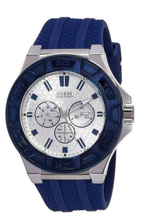 Guess Force White Dial Blue Rubber Strap Watch For Men - W0674G4 Buy Now By Guess