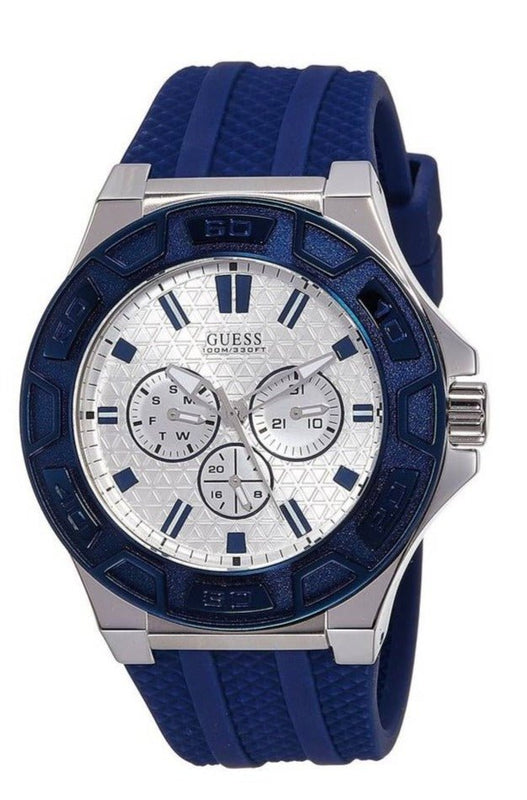 Guess Force White Dial Blue Rubber Strap Watch For Men - W0674G4 Buy Now By Guess