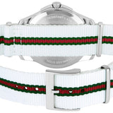 Gucci G Timeless Quartz White DIal White NATO Strap Watch For Men - YA126322 Buy Now By Gucci