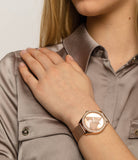 Guess Tri Glitz Quartz Diamonds Rose Gold Dial Rose Gold Mesh Bracelet Watch For Women - W1142L4 Buy Now By Guess