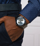 Guess Odyssey Quartz Blue Dial Gunmetal Steel Strap Watch For Men - W1107G5 Buy Now By Guess