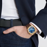 Guess Headline Chronograph Blue Dial Brown Silicone Strap Watch For Men - GW0571G5 Buy Now By Guess