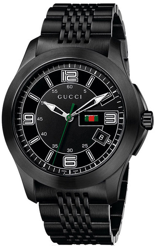 Gucci G Timeless Black Dial Black Steel Strap Watch For Men - YA126202 Buy Now By Gucci