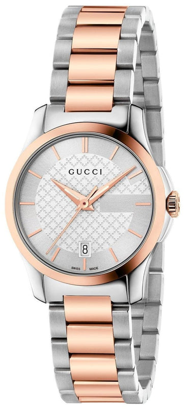 Gucci G Timeless Silver Dial Two Tone Steel Strap Watch For Women - YA126564 Buy Now By Gucci