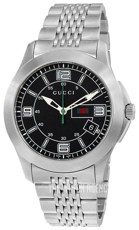 Gucci G Timeless Black Dial Silver Steel Strap Watch For Men - YA126201 Buy Now By Gucci